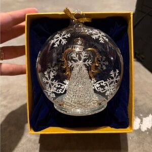 Elegant Glass Angel Ornament with Gold Accents